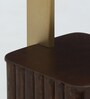 Larena Solid Wood End Table In Walnut & Brass Finish