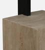 Larena Travertine Marble Top End Table In Beach Colour