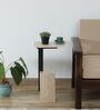 Larena Travertine Marble Top End Table In Beach Colour