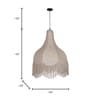 Large Beige Bell Scalloped Pendant Light with Tassels
