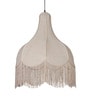 Large Beige Bell Scalloped Pendant Light with Tassels