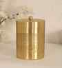 750ML Golden Aura Handmade Large Brass Jar With Lid For Spices, Sugar & Tea