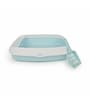 Large Cat Litter Tray in Blue & White Colour