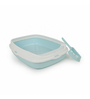Large Cat Litter Tray in Blue & White Colour