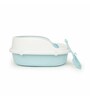 Large Cat Litter Tray in Blue & White Colour