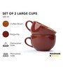 Large Ceramic Coffee Cup Set of 2 320ml Burgundy
