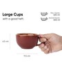 Large Ceramic Coffee Cup Set of 2 320ml Burgundy