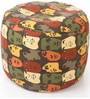 Abstract Fabric Pouffe in Multi Colour