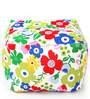 Floral Fabric Pouffe in Multi Colour