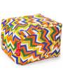 Geometric Square Fabric Pouffe in Multi Colour