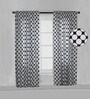 Large Dots Single Window Curtainin Black-Set of 2 pc
