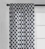 Large Dots Single Window Curtainin Black-Set of 2 pc