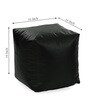 XL Square Pouffe Cover in Black Colour