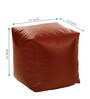 XL Size Square Bean Bag Pouffe Cover in Tan Colour