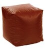 XL Size Square Bean Bag Pouffe with Beans in Tan Colour