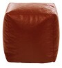 XL Size Square Bean Bag Pouffe with Beans in Tan Colour