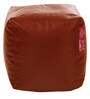 XL Size Square Bean Bag Pouffe with Beans in Tan Colour