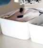 White Plastic (Set of 2) Storage Basket