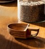 Large Brown Teak Wood Scooper