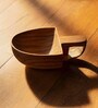 Large Brown Teak Wood Scooper