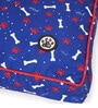 Woof Flat- Large Blue & White Fabric Pet Bed