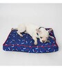 Woof Flat- Large Blue & White Fabric Pet Bed