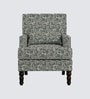 Lark Walnut Finish Printed Canvas Geometry Arm Chair In Green Colour Lark Walnut Finish Printed Canvas Geometry Arm Chair In Green Colour