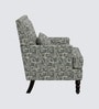 Lark Walnut Finish Printed Canvas Geometry Arm Chair In Green Colour Lark Walnut Finish Printed Canvas Geometry Arm Chair In Green Colour