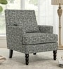 Lark Walnut Finish Printed Canvas Geometry Arm Chair In Green Colour Lark Walnut Finish Printed Canvas Geometry Arm Chair In Green Colour