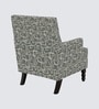 Lark Walnut Finish Printed Canvas Geometry Arm Chair In Green Colour Lark Walnut Finish Printed Canvas Geometry Arm Chair In Green Colour