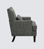 Lark Walnut Finish Printed Human Canvas Arm Chair In Green Colour Lark Walnut Finish Printed Human Canvas Arm Chair In Green Colour