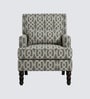 Lark Walnut Finish Printed Infinity Grid Arm Chair In Green Colour Lark Walnut Finish Printed Infinity Grid Arm Chair In Green Colour
