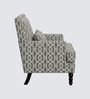 Lark Walnut Finish Printed Infinity Grid Arm Chair In Green Colour Lark Walnut Finish Printed Infinity Grid Arm Chair In Green Colour