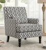 Lark Walnut Finish Printed Infinity Grid Arm Chair In White Colour Lark Walnut Finish Printed Infinity Grid Arm Chair In White Colour