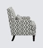 Lark Walnut Finish Printed Infinity Grid Arm Chair In White Colour Lark Walnut Finish Printed Infinity Grid Arm Chair In White Colour