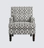 Lark Walnut Finish Printed Infinity Grid Arm Chair In White Colour Lark Walnut Finish Printed Infinity Grid Arm Chair In White Colour