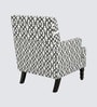 Lark Walnut Finish Printed Infinity Grid Arm Chair In White Colour Lark Walnut Finish Printed Infinity Grid Arm Chair In White Colour