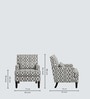 Lark Walnut Finish Printed Infinity Grid Arm Chair In White Colour Lark Walnut Finish Printed Infinity Grid Arm Chair In White Colour