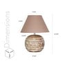 Larley Beige Cottan Fabric Shade Night Lamp With Wood Base