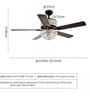 Laro Smart Fan Brown Metal + Crystal , Google & Alexa Remote & App Control
