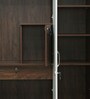 Larry 3 Door Wardrobe in High Gloss Ivory & Wenge Finish With Drawer & Locker