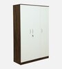 Larry 3 Door Wardrobe in High Gloss Ivory & Wenge Finish With Drawer & Locker