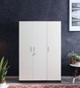 Larry 3 Door Wardrobe in High Gloss Ivory & Wenge Finish With Drawer & Locker