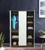 Larry 3 Door Wardrobe in High Gloss Ivory & Wenge Finish With Drawer & Locker