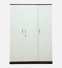 Larry 3 Door Wardrobe in High Gloss Ivory & Wenge Finish With Drawer & Locker