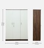 Larry 3 Door Wardrobe in High Gloss Ivory & Wenge Finish With Drawer & Locker
