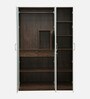 Larry 3 Door Wardrobe in High Gloss Ivory & Wenge Finish With Drawer & Locker