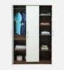 Larry 3 Door Wardrobe in High Gloss Ivory & Wenge Finish With Drawer & Locker