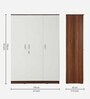 Larry 3 Door Wardrobe In High Gloss White And Walnut Finish With Drawer