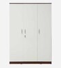 Larry 3 Door Wardrobe In High Gloss White And Walnut Finish With Drawer